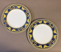 Pier 1 Scroll Pattern Set of 2 Dinner Plates 10 1/2” Handcrafted in Italy - $11.88