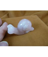 Y-SNAI-555 Rose quartz SNAIL FIGURINE GEMSTONE snails statue gastropod slug - $25.61 CAD