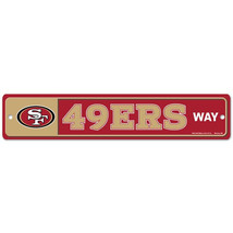 San Francisco 49ers 3.75&quot; by 19&quot;  Plastic Street Sign - NFL - £11.55 GBP