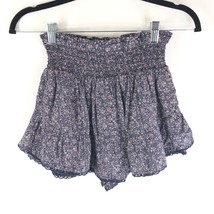 Aeropostale Skort Pull On Floral Elastic Waist Crochet Hem Brown Size M - £11.32 GBP