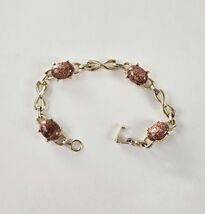 Goldstone &amp; Gold Infinity Link Large Wrist Vintage Bracelet - $519.53 MXN