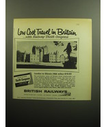 1958 British Railways Advertisement - Low cost travel in Britain - £14.55 GBP