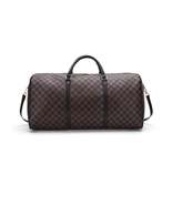 FR Fashion Co. 21&quot; Women&#39;s Leather Checkered Print Duffle Bag - £79.92 GBP+