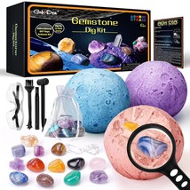 Gemstones Dig Kit, Solar System Science Kit For Kids, Excavate 15 Real Gems, Ste - £36.76 GBP