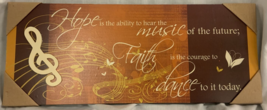 Hope Music Faith Dance Wall Hanging 15”x6&quot; - £5.41 GBP