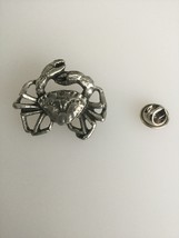 Crab Pewter Lapel Pin Badge Handmade In UK - $7.50