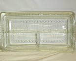 Depression Clear Relish Dish Dotted Ribbed Floral Rectangle 3-Part - $39.59