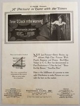 1923 Silent Movie Ad &quot;Three O&#39;Clock in the Morning&quot; Constance Binney Mas... - $20.68