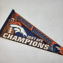 Vintage 1997 Denver Broncos AFC Champions Super Bowl XXXII 30” Pennant Bar Flag - £28.91 GBP