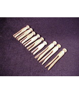 Lot of 9 Vintage Wooden Rounded Clothes Pins, old - $6.95