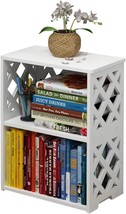 Rerii Small Bookshelf, 3 Tier Bookshelf For Small Spaces, 2 Shelf, White - £37.50 GBP