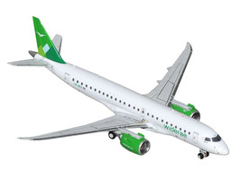 Embraer E190-E2 Commercial Aircraft &quot;Wideroe&quot; (LN-WEA) White with Green Tail 1/4 - £48.23 GBP