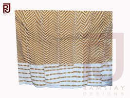 Gold &amp; White Kente Handwoven Cloth Ashanti Ghana Kente African Textiles 6 yards - £149.39 GBP