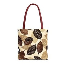 Stylish Leaf Tote Bag, Eco-Friendly Shopping Bag, Canvas Market Tote, - £21.55 GBP