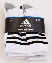 Adidas Aeroready White &amp; Black Crew Socks 6 in Package Men&#39;s  6-12  NWT - £31.15 GBP