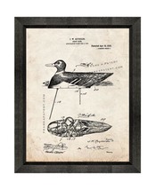 Decoy Duck Patent Print Old Look with Beveled Wood Frame - £18.63 GBP+