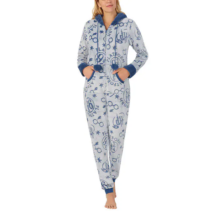 Primary image for Harry Potter Wizarding World One Piece Pajama Set Blue Union Suit Size XL