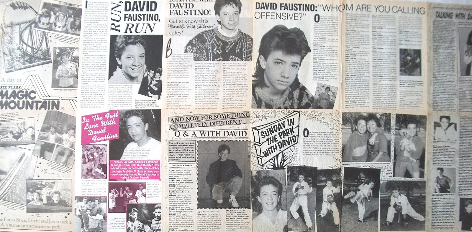 DAVID FAUSTINO ~ Twelve (12) Vintage B&amp;W ARTICLES from 1988-1989 ~ Clipp... - $6.67