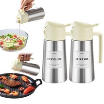 2 in 1 Oil Dipenser Bottle, Stainless Steel set of 2 ( white ) - $25.08