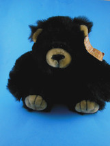 Vintage American Wego 1989  Black bear 9&quot; sitting Fiesta Toy Mint w wrinkled tag - £9.48 GBP