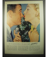 1956 Zippo Cigarette Lighters Ad - Give the gleam of silver or the glow ... - £14.55 GBP