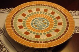 Ceramic on Metal Italian Trays/platters 13 1/2&quot; Diameter[a4] - £48.98 GBP