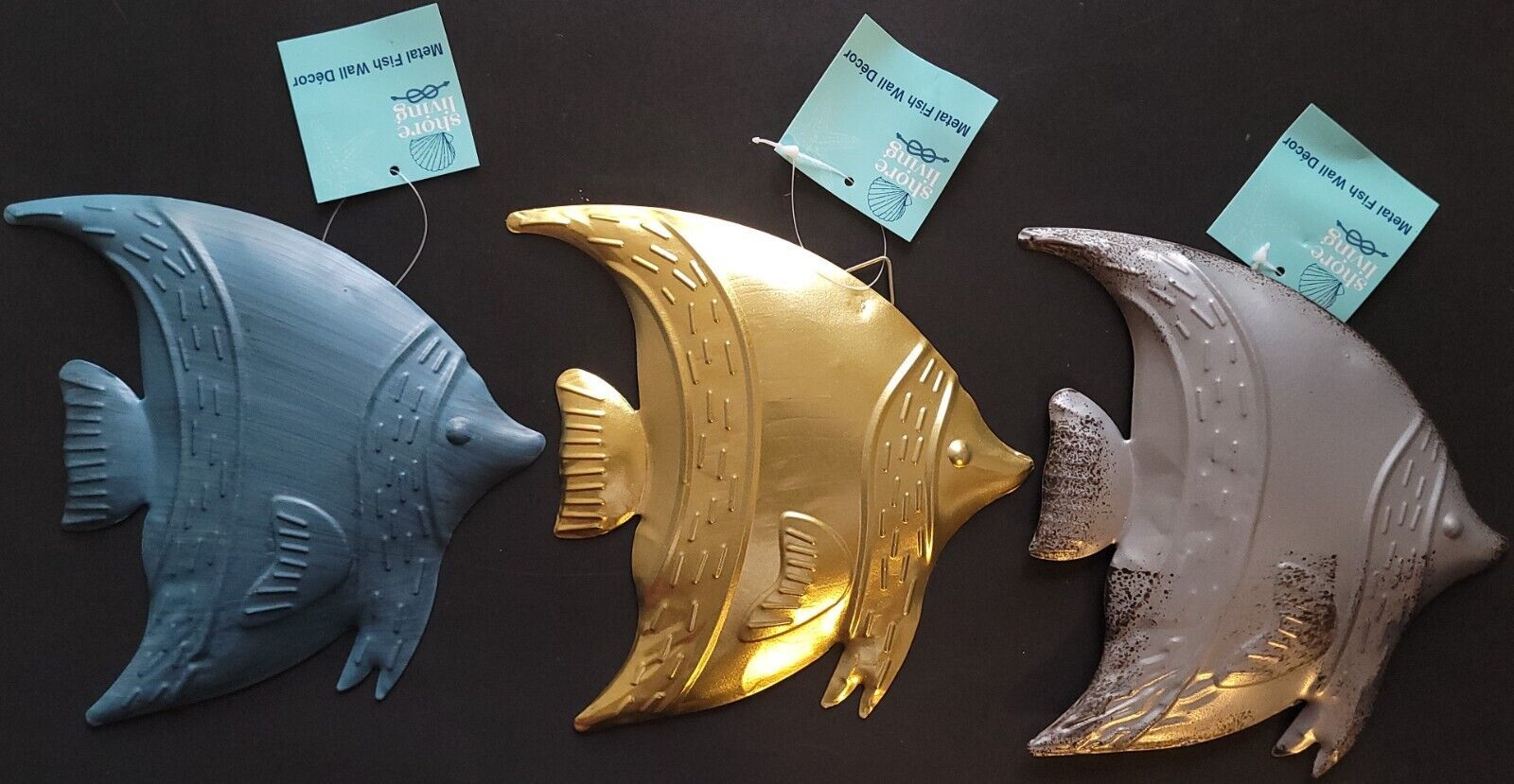 Seaside Beach Metal Angelfish Wall Decor 6.4”x6”x0.4”, SB24b, Select Color - $3.99