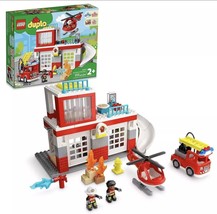 LEGO DUPLO Rescue Fire Station &amp; Helicopter (10970) NEW Other (Damaged Box) - £51.43 GBP