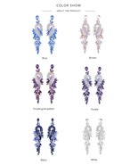 Luxury Crystal Leaf Long Drop Earrings - £15.66 GBP