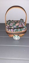 Longaberger 1998 Small Easter Basket, Egg Fabric Liner, Tie On and Prote... - $19.99