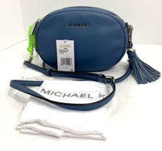 Michael Kors Bag Ginny Crossbody Medium Denim Blue Leather Messenger B2C - £70.33 GBP