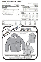 Kids Polar Jacket &amp; Vest Coat Outerwear #509 Sewing Pattern (Pattern Only) - $7.00