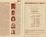 La Boheme Program Metropolitan Opera 1977 Luciano Pavarotti Renata Scotto - £14.28 GBP
