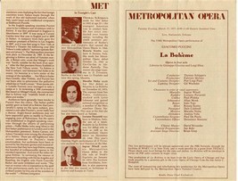 La Boheme Program Metropolitan Opera 1977 Luciano Pavarotti Renata Scotto - £14.20 GBP