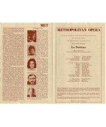 La Boheme Program Metropolitan Opera 1977 Luciano Pavarotti Renata Scotto - £14.12 GBP