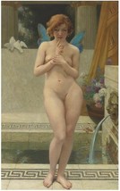 Art Giclee Printed Painting Guillaume Seignac: A Nymph by a Fountain Hom... - $185.15 MXN+