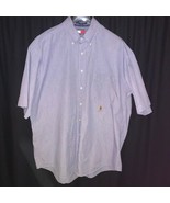 Tommy Hilfiger blue button down shirt short sleeve Size 16.5&quot; - £11.17 GBP