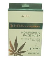 Azure Hemp &amp; Hyaluronic Nourishing 5 Face Masks Hydrating Rejuvenating AntiAging - £8.14 GBP