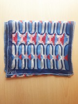 Vintage 60s Vera Neumann "Verasheer" rectangular scarf (Red, White & Blue) image 2