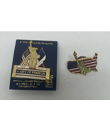 Lot 2 Gift Of Freedom Pin US &amp; French Flags 1886 1986 Statue of Liberty - £7.83 GBP