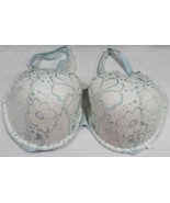 Victoria&#39;s Secret LIGHTLY LINED DEMI BABY BLUE FLORAL LACE WHITE Bra Siz... - $105.86 CAD
