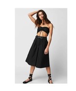 New FREE PEOPLE Minnie Set $148 SIZE 0 Black WIDE-LEG LONGLINE SHORTS - $99.00