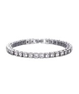 7.5 Inch Tennis Bracelet 18K White Gold Plated4.0mm Round Cubic Zirconia - $32.89 CAD
