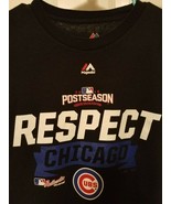  Chicago Cubs Respect Postseason 2016 Mens Size Large T Shirt Majestic MLB  - $9.69