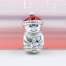 2019 Winter Collection 925 Sterling Silver Snowman &amp; Santa Hat Charm With Enamel - $17.50