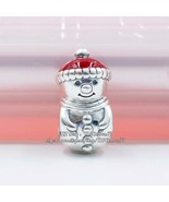 2019 Winter Collection 925 Sterling Silver Snowman &amp; Santa Hat Charm Wit... - £13.76 GBP