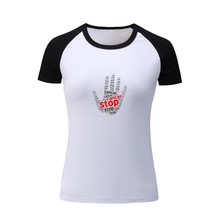 Stop Cancer &amp; Fight Cancer Printed Womens Girls T-Shirts Casual Tops Gra... - £12.92 GBP