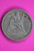 High Grade 1877 P Seated Liberty Dime Exact Silver Coin Shown Semi Key Date 273 - £66.34 GBP