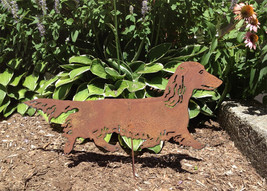 Long-Haired Dachshund Garden Stake or Wall Hanging / Metal Dog / Memorial - $53.50