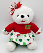 Plush Snowflake Teddy 2014 Girl Dan Dee Walmart Be Merry Polka Dot Dress NWOT - £17.69 GBP